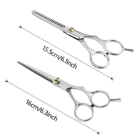 2PCS PROFESSIONAL HAIRDRESSING BARBER SALON HAIR CUTTING SCISSORS SHEARS STEEL
