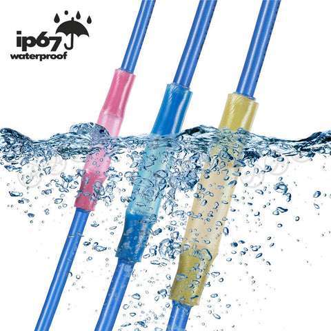 200Pcs Waterproof Heat Shrink Butt Wire Crimp Connectors Insulated Terminals Set