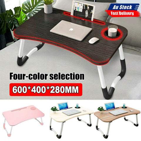 Laptop Stand Table Foldable Desk Computer Study Adjustable Portable Cup Slot NEW