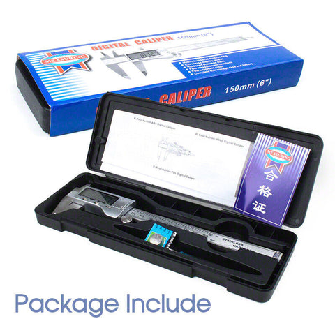 Stainless Steel Electronic Digital LCD Vernier Caliper Micrometer New 150mm 6''
