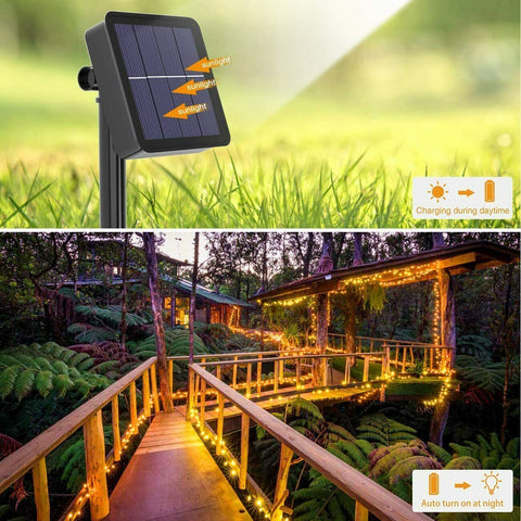 100/200/500 LED Solar Fairy String Lights Outdoor Garden Christmas Party Decor