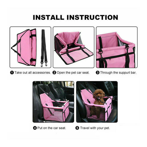 New Travel Cat Dog Pet Car Booster Seat Puppy Carrier Safety Protector Basket AU