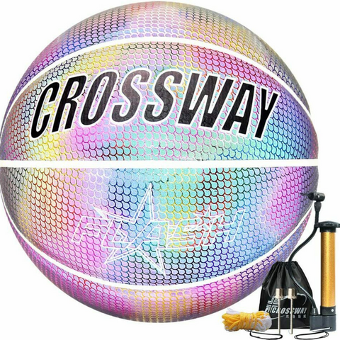Holographic Glowing Reflective Basketball Luminous Flashing for Night Sport