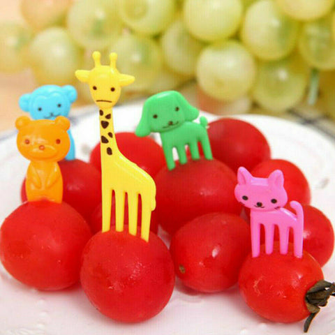 36PCS Kids' Animal Forks Decor Mini Food Lunch Box Accessory Fruit Picks Tool