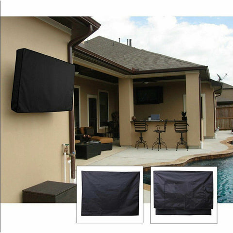 32"-65" Inch Waterproof TV Cover Outdoor Patio Flat Television Protector Black