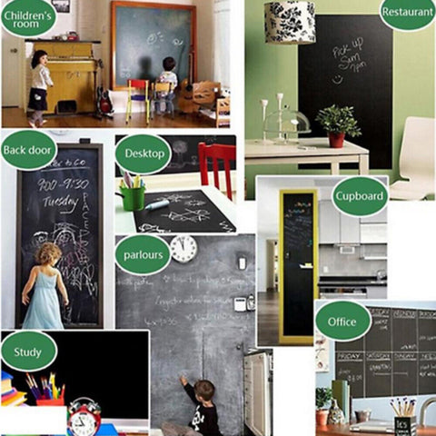 Blackboard Removable Vinyl Wall Sticker Chalkboard Decal Chalk Board Paper Lable With 1 Free Chalk Holder