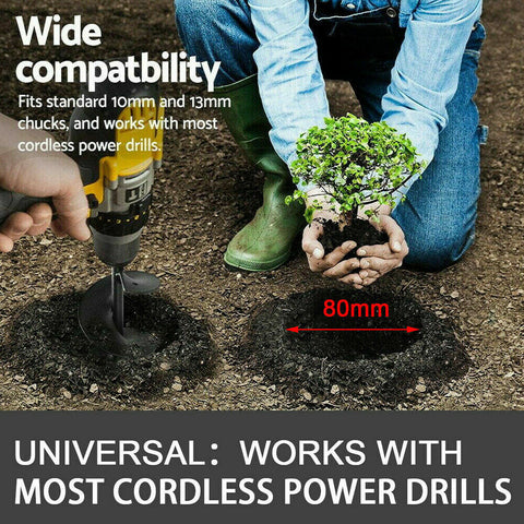 Power Garden Auger Earth Drill Bit Φ80 x300/600mm Post Digger Planter Outdoor