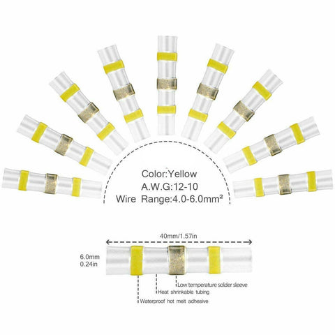 800x Solder Seal Sleeve Heat Shrink Butt Wire Connectors Terminals Waterproof AU
