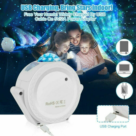 3In1 LED Galaxy Starry Night Light Projector 3D Ocean Star Sky Party Lamp