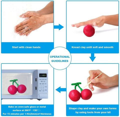 Craft Oven Bake Polymer Clay Modelling Moulding 83PCS Fimo Block DIY Toy Gift