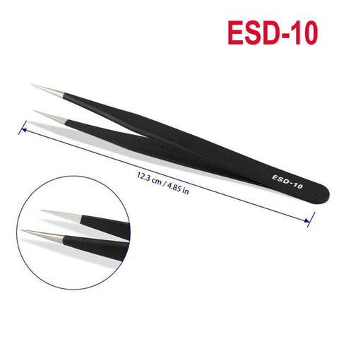 6 Pcs ESD Anti-Static Tweezer Set Tweezers Maintenance Tool Stainless Steel AU