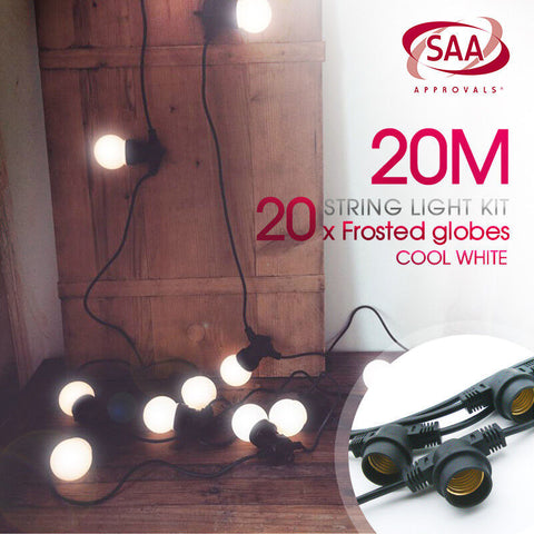 20m LED Bulb String Lights Fairy Party Christmas Wedding Party In/Outdoor Decor