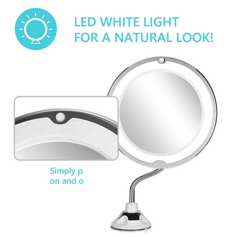 Magnifying Makeup Mirror With LED Light Cosmetic 360° Rotation Flexible AU