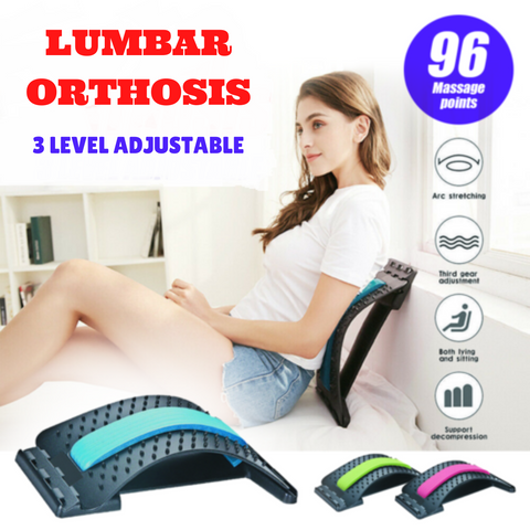 Back Massager Stretcher Fitness Lumbar Waist Spine Pain Relief Support