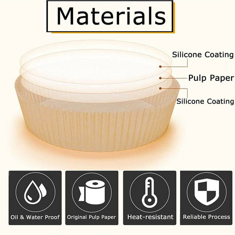 50/100pcs 16cm Air Fryer Parchment Baking Oil Paper Bowl Round Non-Stick Liner