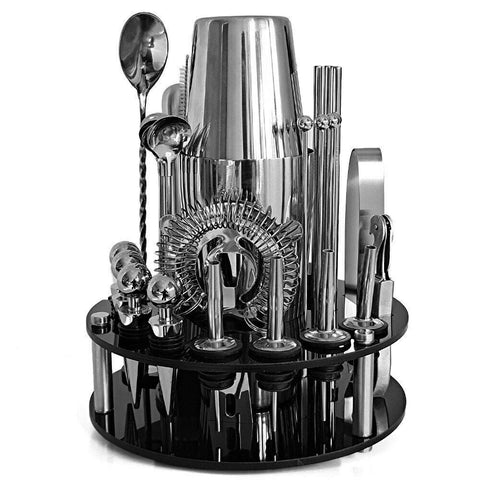 30pcs Bar Cocktail Shaker Set Stainless Mixer Boston Shaker Drink Making Kit