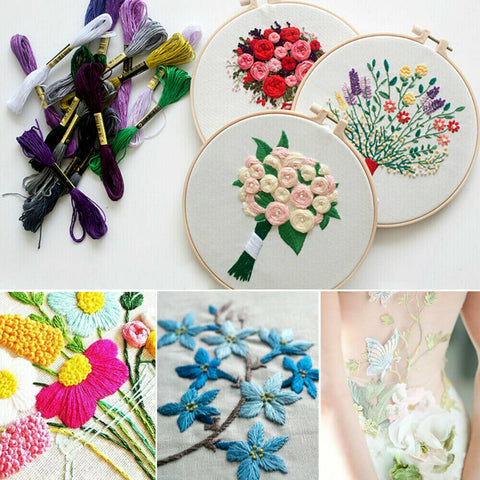 50 Colourful Egyptian Cross Stitch Cotton Sewing Skeins Embroidery Thread Floss