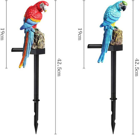 Solar Powered LED Garden Parrot Lights Outdoor Ornament Lawn Path Lamp Rainproof