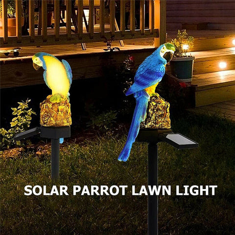 Solar Powered LED Garden Parrot Lights Outdoor Ornament Lawn Path Lamp Rainproof