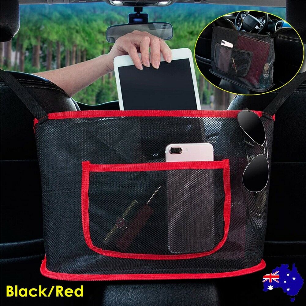 Upgraded Car Net Pocket Handbag Mesh Holder Purse Organizer Seat Side Storage