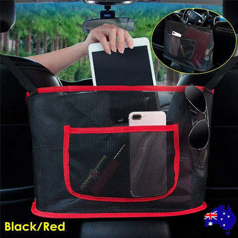 Upgraded Car Net Pocket Handbag Mesh Holder Purse Organizer Seat Side Storage