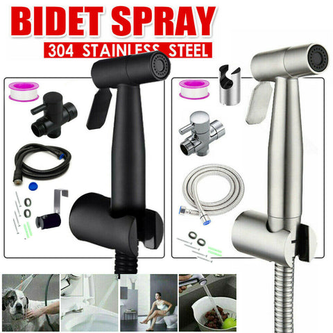 Stainless Steel Handheld Douche Bidet Toilet Spray Shower Shattaf Diverter