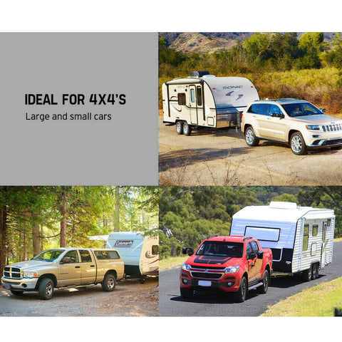 2x Towing Mirrors Pair Clip on Multi Fit Clamp On Towing Caravan 4X4 Trailer