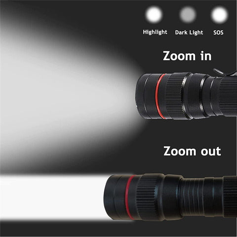 LED Flashlight Zoom USB Rechargeable Tactical Torch Light Waterproof AU