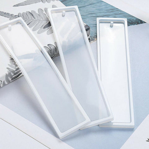 5pcs Rectangle Silicone Bookmark Mold DIY Epoxy Resin Craft Mould Making Tool AU