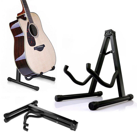Folding Guitar Stand Floor Rack Electric Acoustic Bass Gig Holder AU