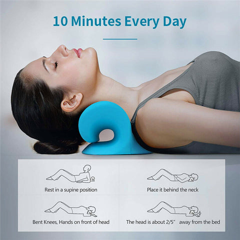 Cervical Traction Pillow, Neck Stretcher Device - Neck Pain,Headaches,TMJ Relief