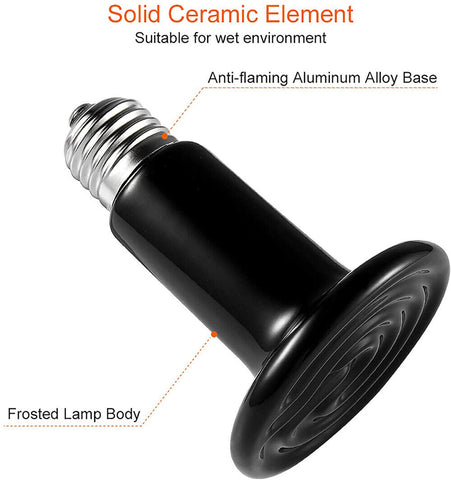 Infrared Ceramic Heat Lamp Bulb Reptile Pet Chicken Snake Brooder Home Incubator