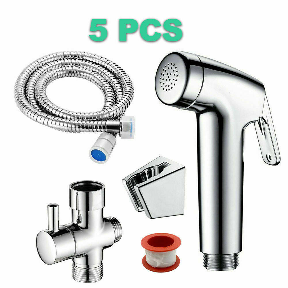 Hand Held Shower Head Douche Bidet Toilet Spray Jet Shattaf Kit Chrome