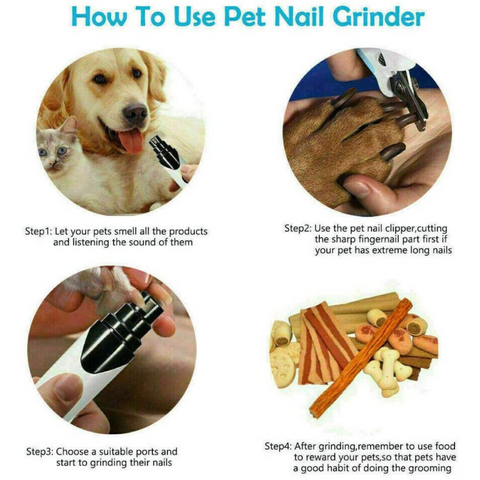 Electric Pet Nail Clippers Nail File Cat Claw Grooming Nail Grinder Trimmer Kit