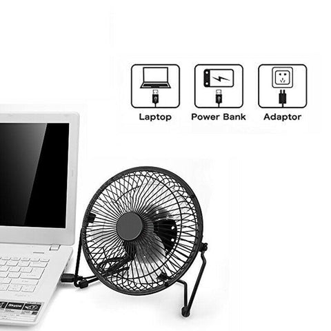 Table Fan Mini USB Desk Fan Small Quiet Personal Cooler USB Powered Portable