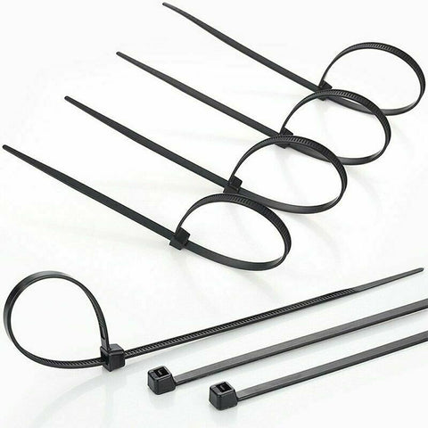 Cable Ties 100x Zip Ties Nylon UV Stabilised Bulk Black Cable Tie