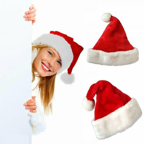 Christmas Santa Hat Red And White Xmas Cap