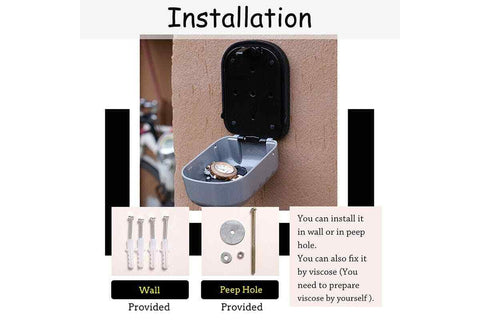 Wall Mounted Key Safe Box 4Digit Safe Outdoor Key Storag Organizer Password AU