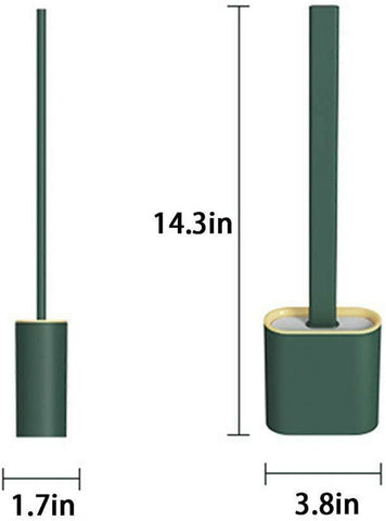 Bathroom Silicone Bristles Toilet Brush with Holder Creative Cleaning Brush Set