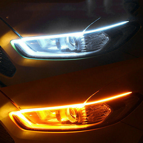 2PCS 60cm Sequential LED Strip Indicator Turn Signal DRL Daytime Running Lights