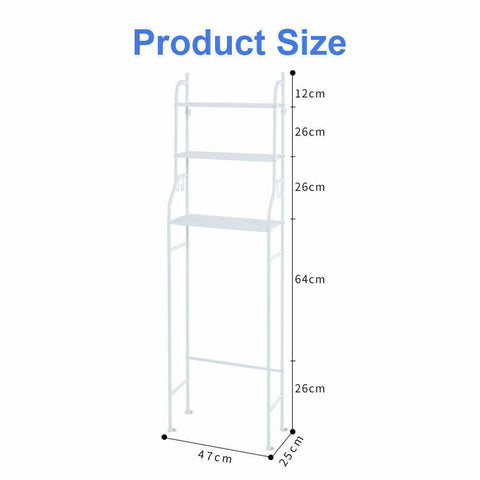 3 Tiers Toilet Shelf Bathroom Rack Over Laundry Washing Machine Storage Shelves