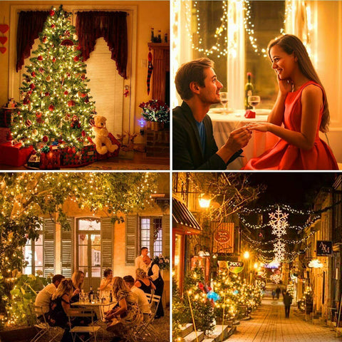 100/200/500 LED Solar Fairy String Lights Outdoor Garden Christmas Party Decor
