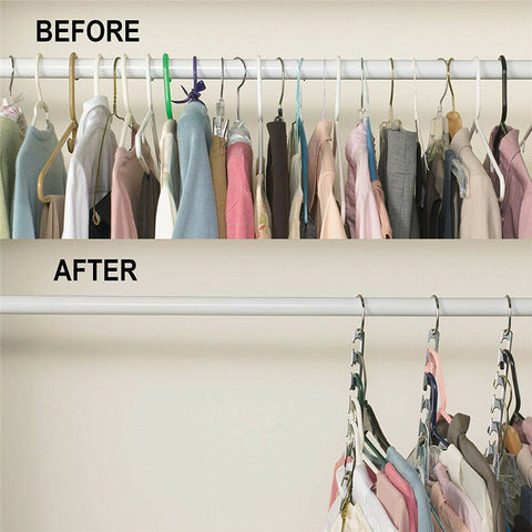 Space Saver Clothes Coat Pant Magic Hanger Metal Hooks Closet Organizer Storage