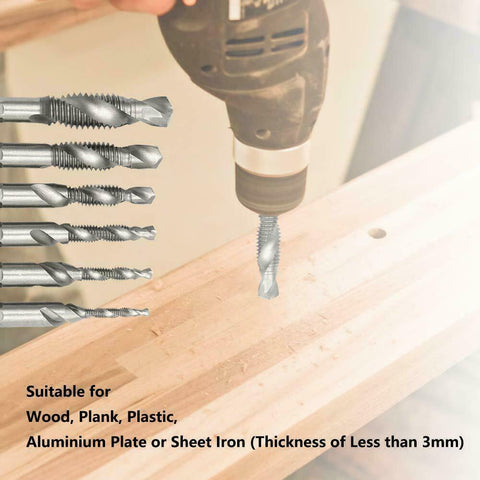 6X HSS Hex Shank Tap Drill Bits Metric Thread Screw Compound Tapping Set Tool AU