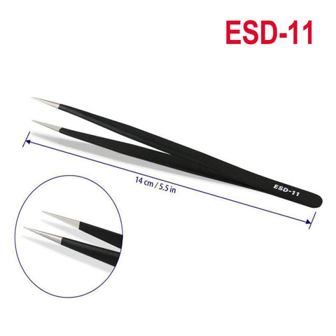6 Pcs ESD Anti-Static Tweezer Set Tweezers Maintenance Tool Stainless Steel AU