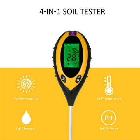 4 in 1 Soil PH Tester Moisture Sunlight Light Test Meter for Garden Plant Lawns
