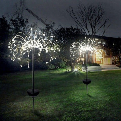 2X White/ Colorful Fireworks LED Fairy String Lights Starburst Solar Garden AU
