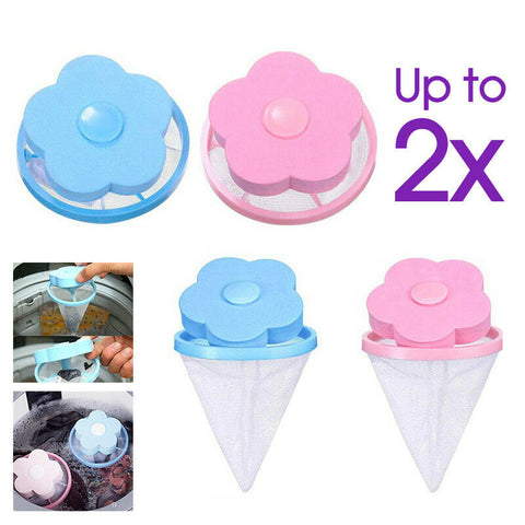 2x Washing Machine Filter Bag Floating Lint Hair Catcher Mesh Pouch Laundry Tool