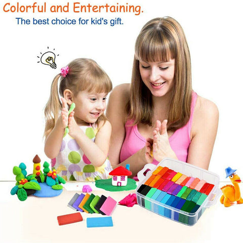 Craft Oven Bake Polymer Clay Modelling Moulding 83PCS Fimo Block DIY Toy Gift