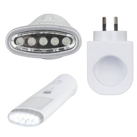 1x 110-240V Dock Night Light Torch Rechargeable 15 LEDs Motion Detection